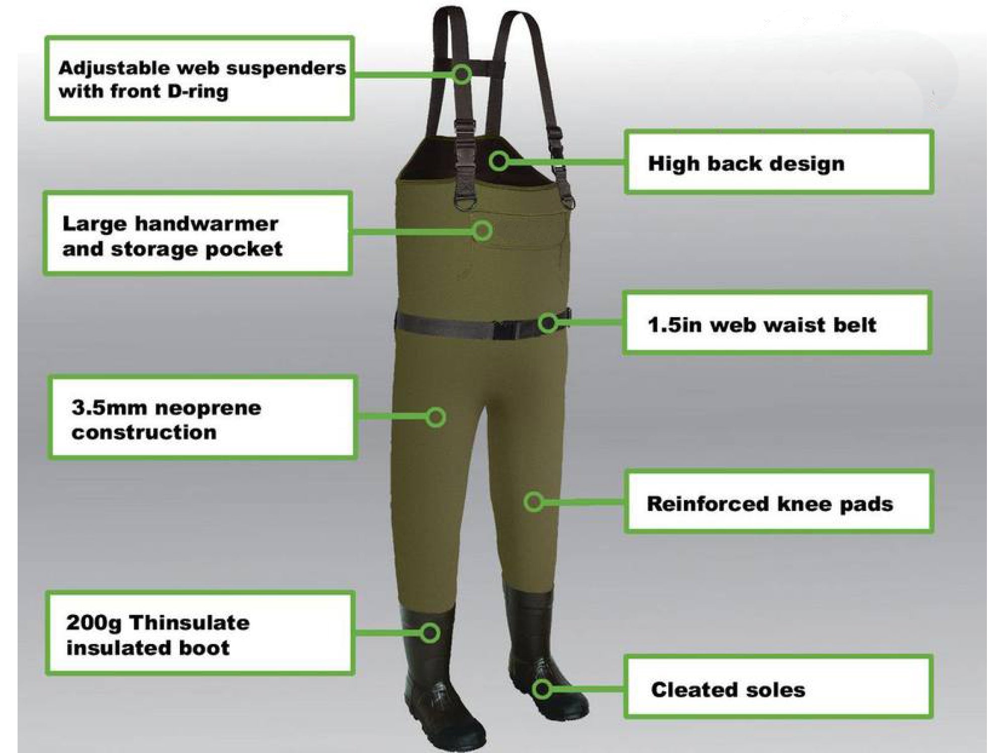 Mainlander Unisex Explorer Chest Waders 3.5mm Neoprene
