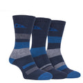 Storm Bloc Mens Striped Everyday Crew Socks 3 Pack | Blue