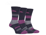 Storm Bloc Womens Striped Boot Socks 4-8 | Pink 3 Pack