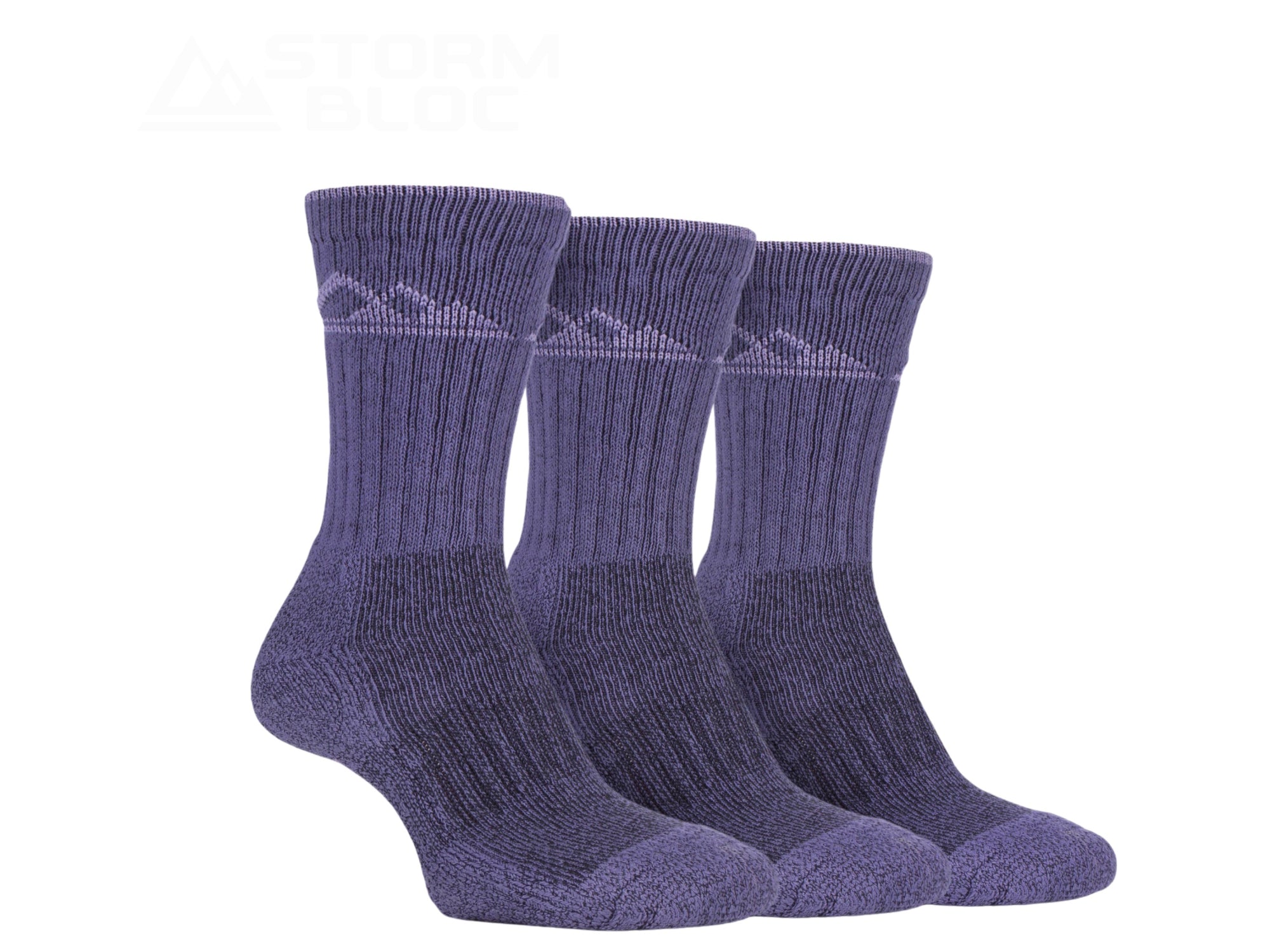 Storm Bloc Womens Luxury Heavy Cushion Boot Socks | Purple 3 Pack