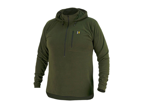 Swazi Brocco Hooded Long Sleeve Fleece Shirt Olive