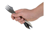 Stainless Steel Spork with Mini Serrated Knife