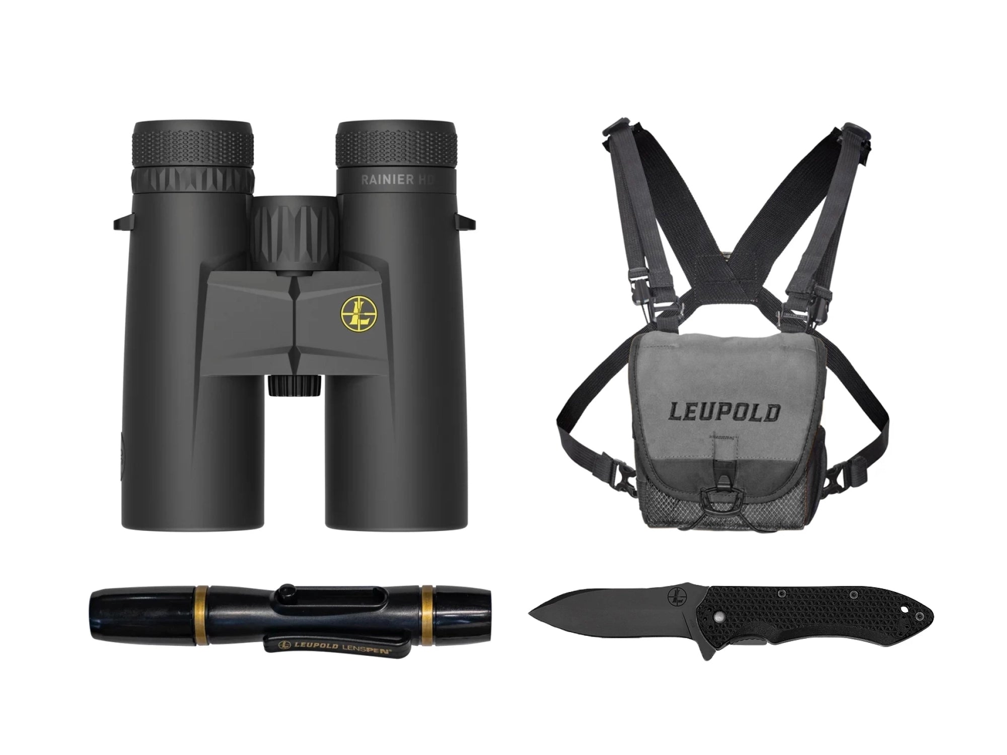 Leupold Rainier HD 10x42 Binocular Kit